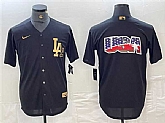 Men's Los Angeles Dodgers Team Big Logo Black Cool Base Stitched Baseball Jersey,baseball caps,new era cap wholesale,wholesale hats